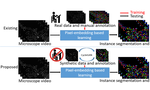 ASIST: Annotation-free Synthetic Instance Segmentation and Tracking by Adversarial Simulations